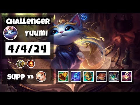 Yuumi Support 11.12 Challenger Gameplay Replay - S11 (4/4/24) - EU