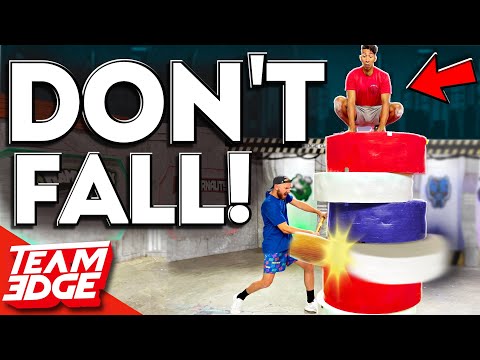 Knock the Block Challenge!! *Don't FALL off the Tower!*