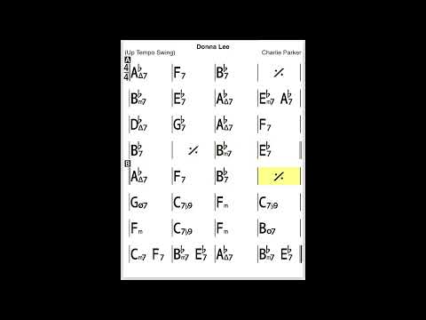 Donna Lee - Bassless With Chords (230 BPM) #bassbackingtrack