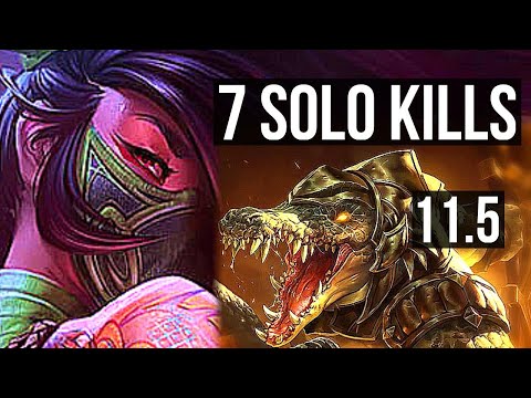 AKALI vs RENEKTON (TOP) (DEFEAT) | 7 solo kills, 400+ games | EUW Diamond | v11.5