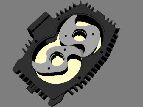 slice view of hook and claw vacuum pump or blower