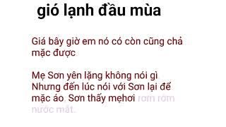 truyện ngắn. gió lạnh đầu mùa. tác giả Thạch Lam