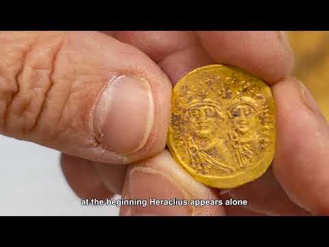A hoard of 44 Byzantine gold coins was discovered in Israel Antiquities Authority Excavation