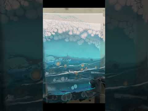 Acrylic pear pour painting. Acrylic pour painting. Acrylic abstract painting easy.