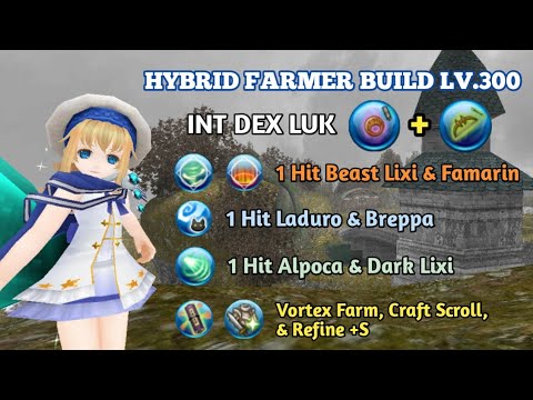 Toram Online - INT DEX LUK Hybrid Farmer Build Lv.300 Storm Cyclone 1 Hit Every Popular Mobs