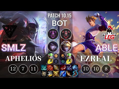 OMG Smlz Aphelios vs LEG Able Ezreal Bot - KR Patch 10.15