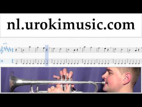 Trompet Leren Spelen David Guetta, Justin Bieber - 2U Tablatura Deel#1 oefeningen um-i799