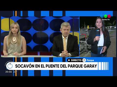 Parque Garay: preocupación por el socavón en el puente