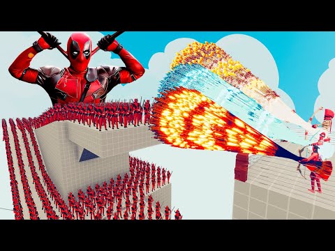 100x DEADPOOL + 2x GIANT vs 3x EVERY GOD - Totally Accurate Battle Simulator TABS