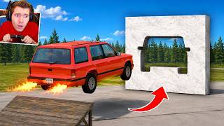 Coloquei um CARRO num ALVO DE 1 CM no BeamNG Drive!