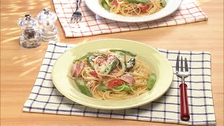 【3分クッキング公式】アスパラとベーコンのワンポットパスタ