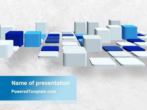 Abstract Light Blue Cubes Powerpoint Template By Poweredtemplate Com