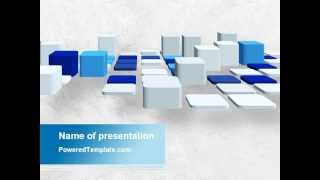 Abstract Light Blue Cubes PowerPoint Template by PoweredTemplate.com