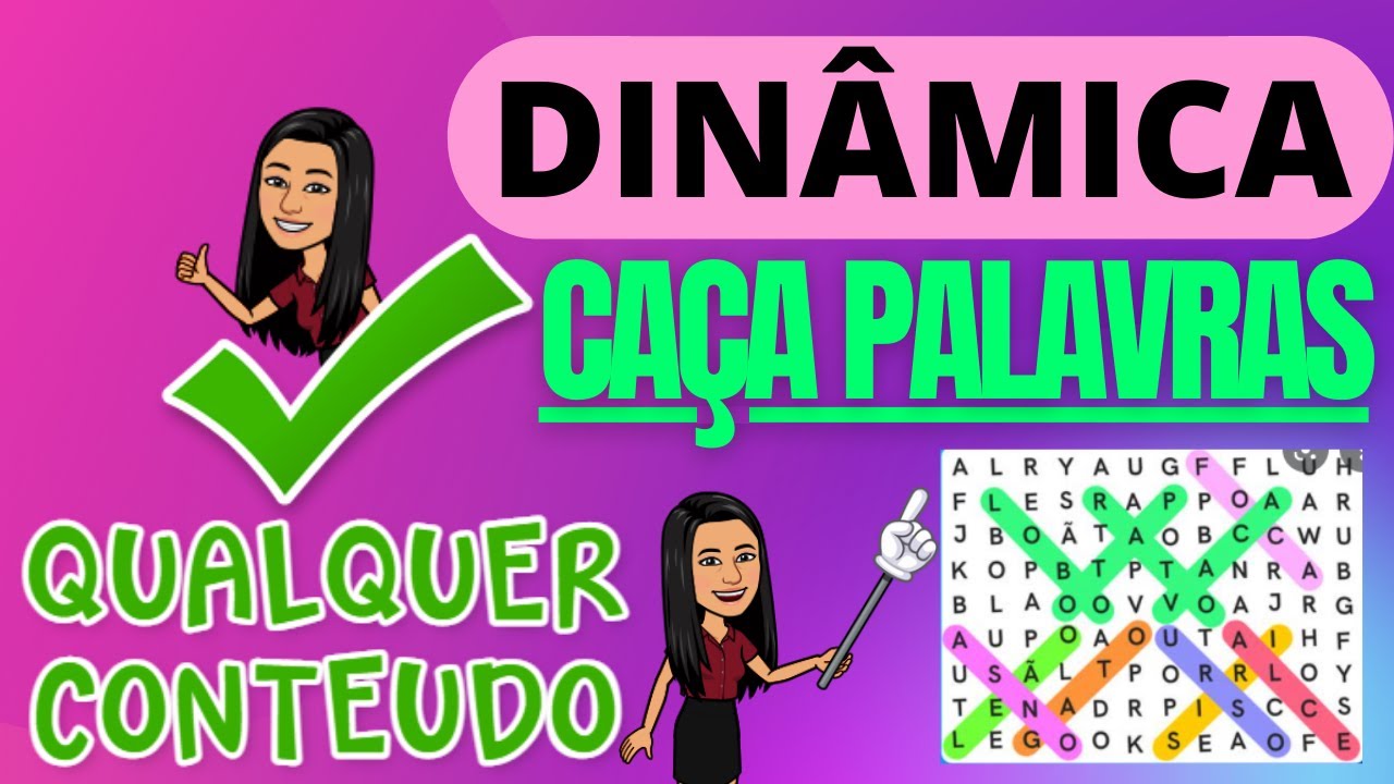 Dinâmica Usando Caça - Palavras - QUALQUER CONTEÚDO | Professor em Sala