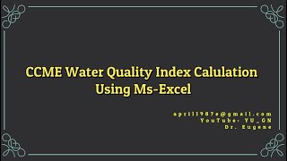 CCME Water Quality Index Calculation using MS-Excel