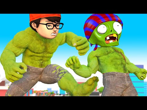 Good Nick Transform NickHulk vs Giant Zombie and Zomboss rescue Doll Squid game - Scary Teacher 3D