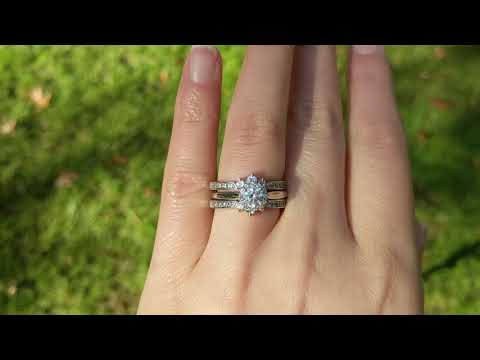 0.56 Ct. Crown Inspired Half Halo Ring Guard - TwoBirch TB-GUARD-0114-WG-H