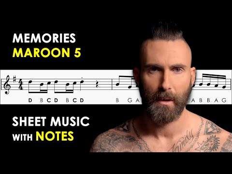 Memories - Maroon 5  | Sheet Music with Easy Notes for Recorder, Violin Beginners Tutorial