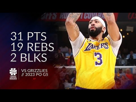 Anthony Davis 31 pts 19 rebs 2 blks vs Grizzlies 2023 PO G5