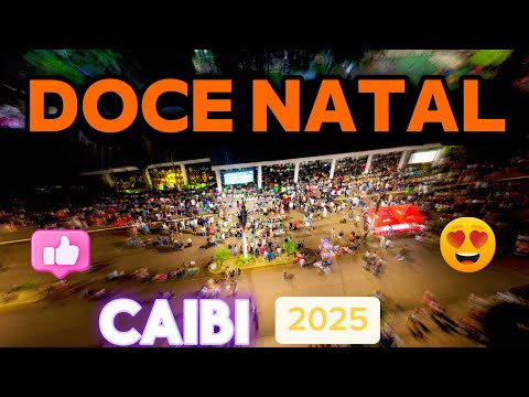 Imagens aéreas de drone da abertura do Doce Natal em Caibi 21/11/25(4K)