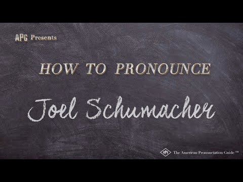 How to Pronounce Joel Schumacher (Real Life Examples!)
