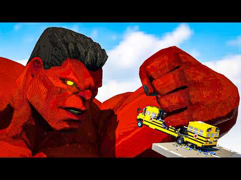 Cars vs Red Hulk vs Captain America | Teardown