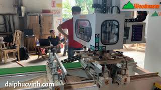 Woodmaster Cnc . MÁY LÀM MỘNG ÂM CNC 4 Đầu Bàn 2500mm Chạy Cnc phay Router