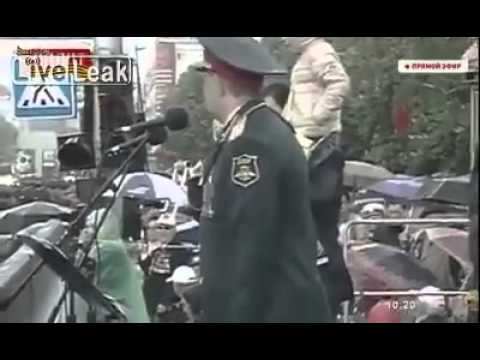 DNR Leader Zakharchenko Drunk During Victory Parade In Donetsk