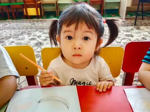 "Күншуақ " тобы Тақырыбы: Саясында бау-бақтың. Мақсаты:Алма мен бананның суретін бояту арқылы саусақ маторикаларын дамытып бояу дағдысын қалыптастыру. Тәрбиеші:Атаканова Асем Ондасынкызы