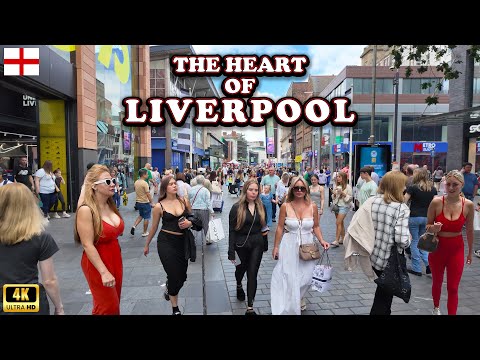 Liverpool City Centre in UK 🇬🇧 Summer Walking Tour