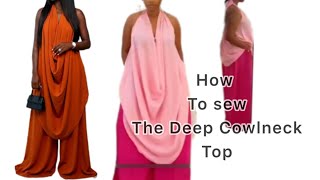 How to Sew Deep Cowl Neck Top.. DIY Backless Top..Beginner friendly Easy to Sew Top #chiomasstitches