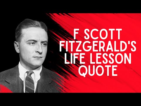 F. Scott Fitzgerald: Great American Writer | Motivational Quotes Life lesson