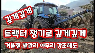 겨울철 밭관리 트랙터 쟁기로 깊게깊게 갈아주기 [풀뿌리농장]