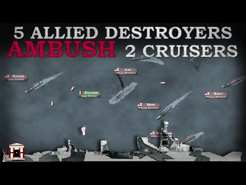 5 Destroyers ambush Italian Cruisers: Battle of Cape Spada, 1940 (Documentary)