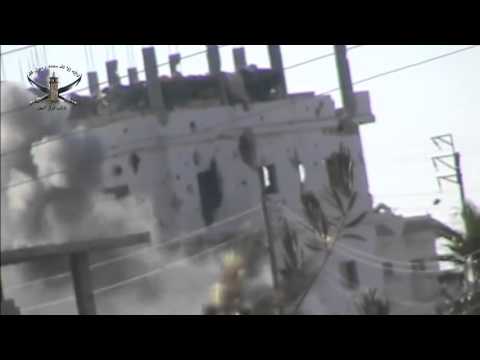 استهداف مقرات النظام في بصرى الشام في ريف درعا بمدفع اس بي جي9 من قبل كتائب أنوار الحق