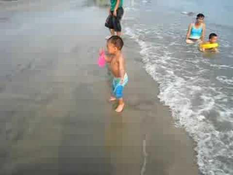 adarsha having fun at beach