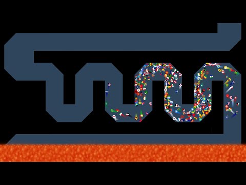 Escape From The Lava #3 - Marble Race in Algodoo