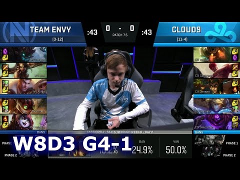 Team EnVyUs vs Cloud 9 Game 1 | S7 NA LCS Spring 2017 Week 8 Day 3 | NV vs C9 G1 W8D3