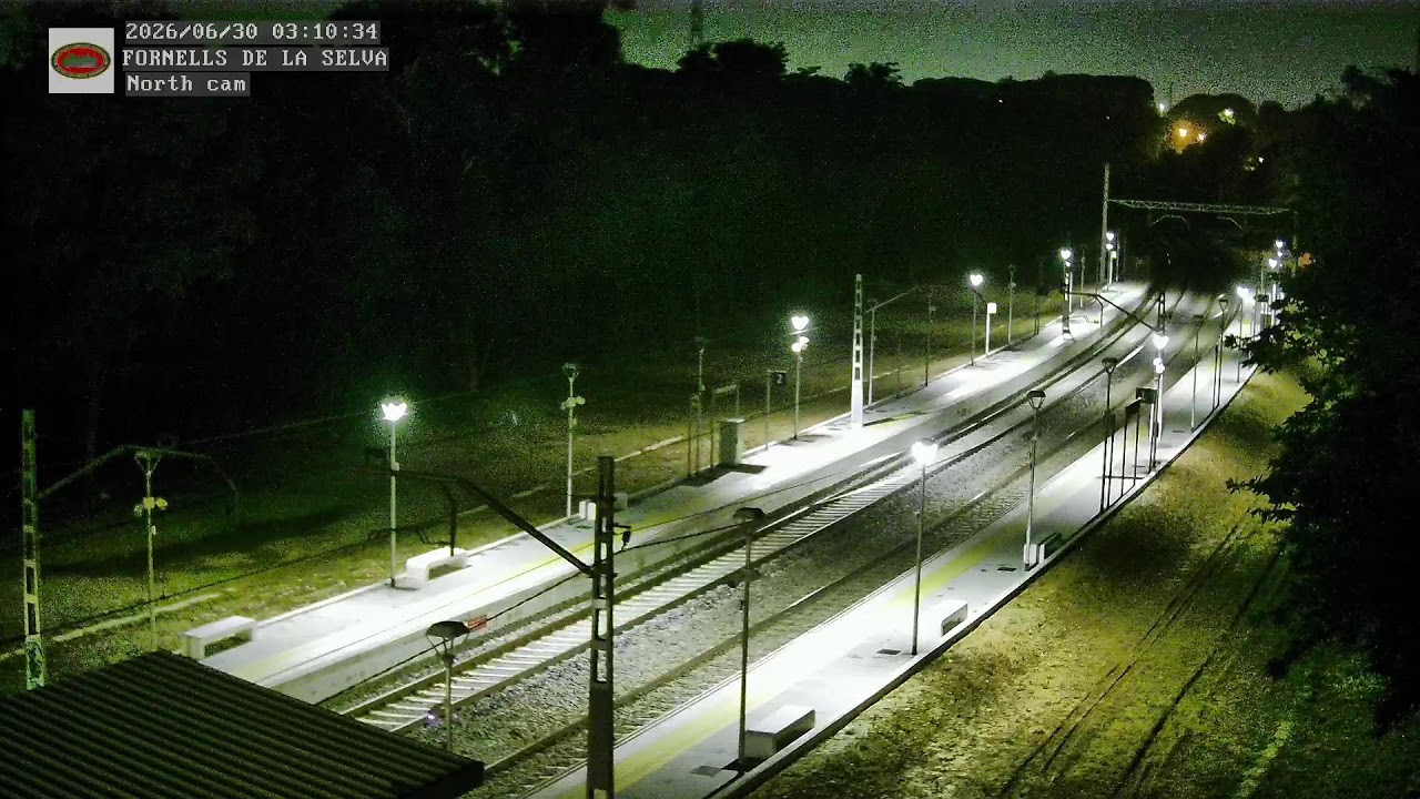 Live webcam view of Trainspotting Railcam at Fornells de la Selva