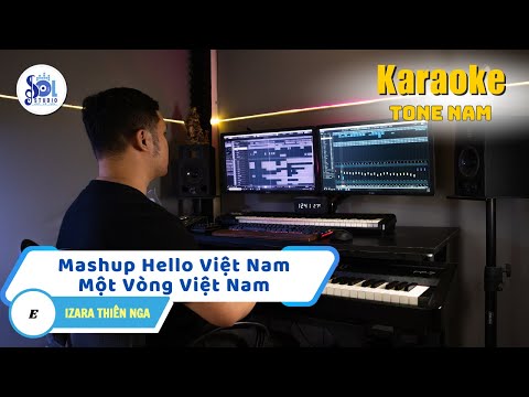 Mashup Hello Việt Nam & Một Vòng Việt Nam Karaoke Tone Nam | IZARA Thiên Nga | Sol Studio
