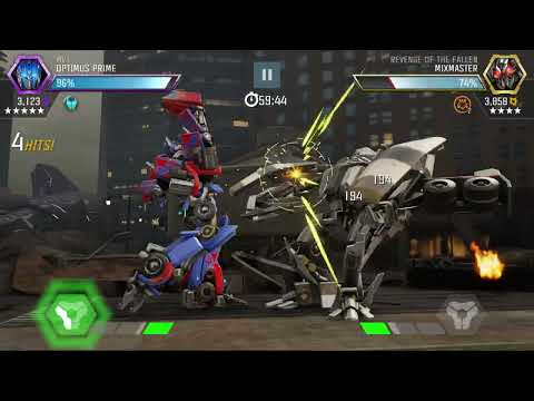 Optimus Prime MV1 vs AM Mixmaster. Transformers Forged to fight