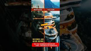 Forgotten at Sea:Abandoned Cruise Ship Becomes a Luxury Floating Palace #ytshorts #houserenovation