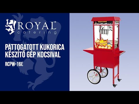 Videó - Popcorn gép kocsival - piros