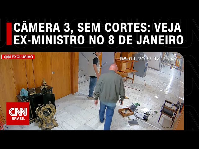 Veja imagens sem cortes do ex-ministro do GSI nos ataques ao Planalto em 8/1 – Câmera 3 | CNN BRASIL