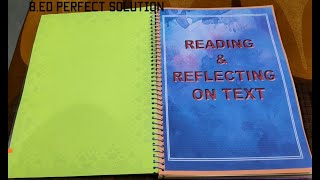 B.ED 1ST YEAR Reading and reflecting on text file