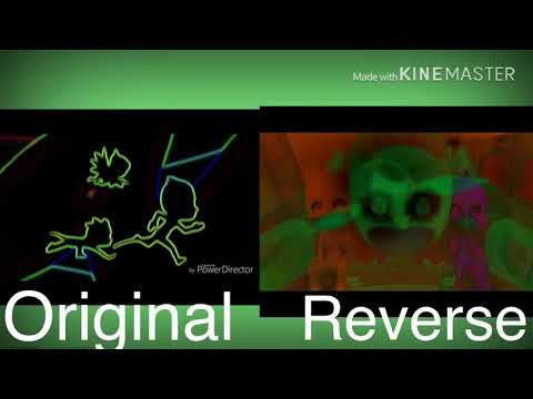 PJ Masks Theme Song Horror Comparison (Original Vs Reverse)