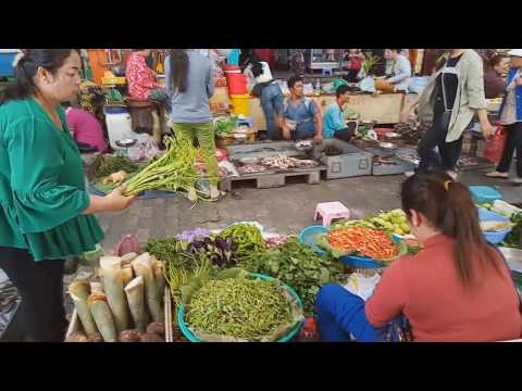 Everyday Foods And Activities In Asian Market - Fresh Foods Selling In Phnom Penh Market
