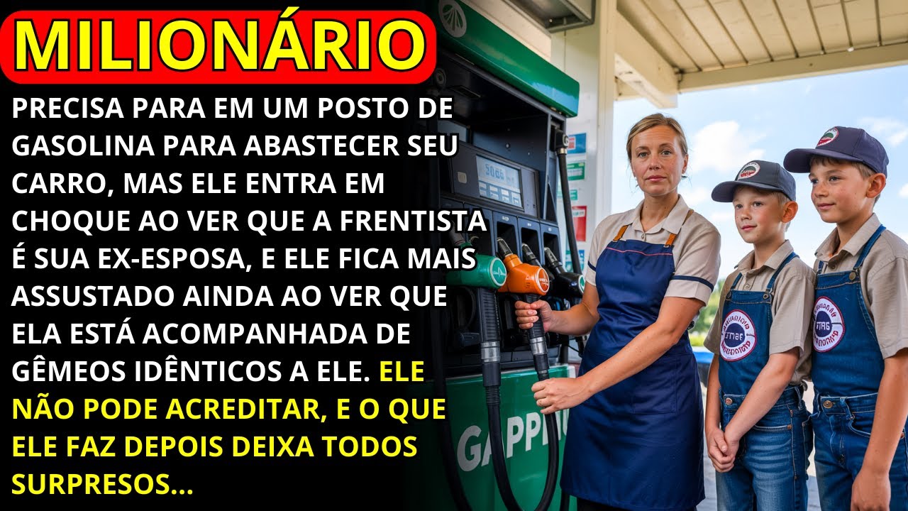 MILIONÁRIO PARA EM UM POSTO DE GASOLINA E DESCOBRE QUE SUA EX-ESPOSA COM GÊMEOS É A FRENTISTA