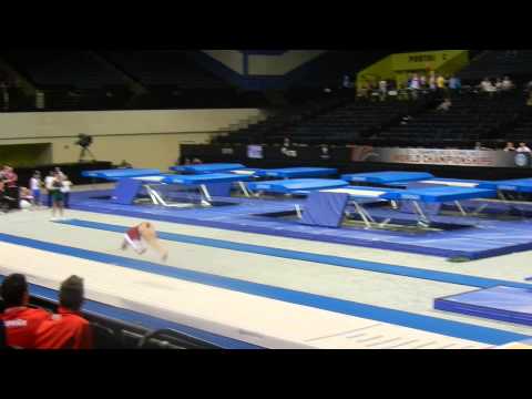 2014 Worlds Tumbling Johanne Noerby DEN 1st pass Prelims Women
