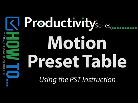 Productivity Series PLCs Motion Control - PST Instruction from AutomationDirect